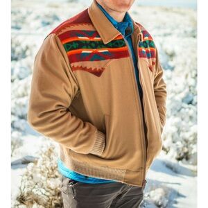 Vintage Pendleton Highgrade Western Wear Aztec Navajo Tribal Wool Jacket Large